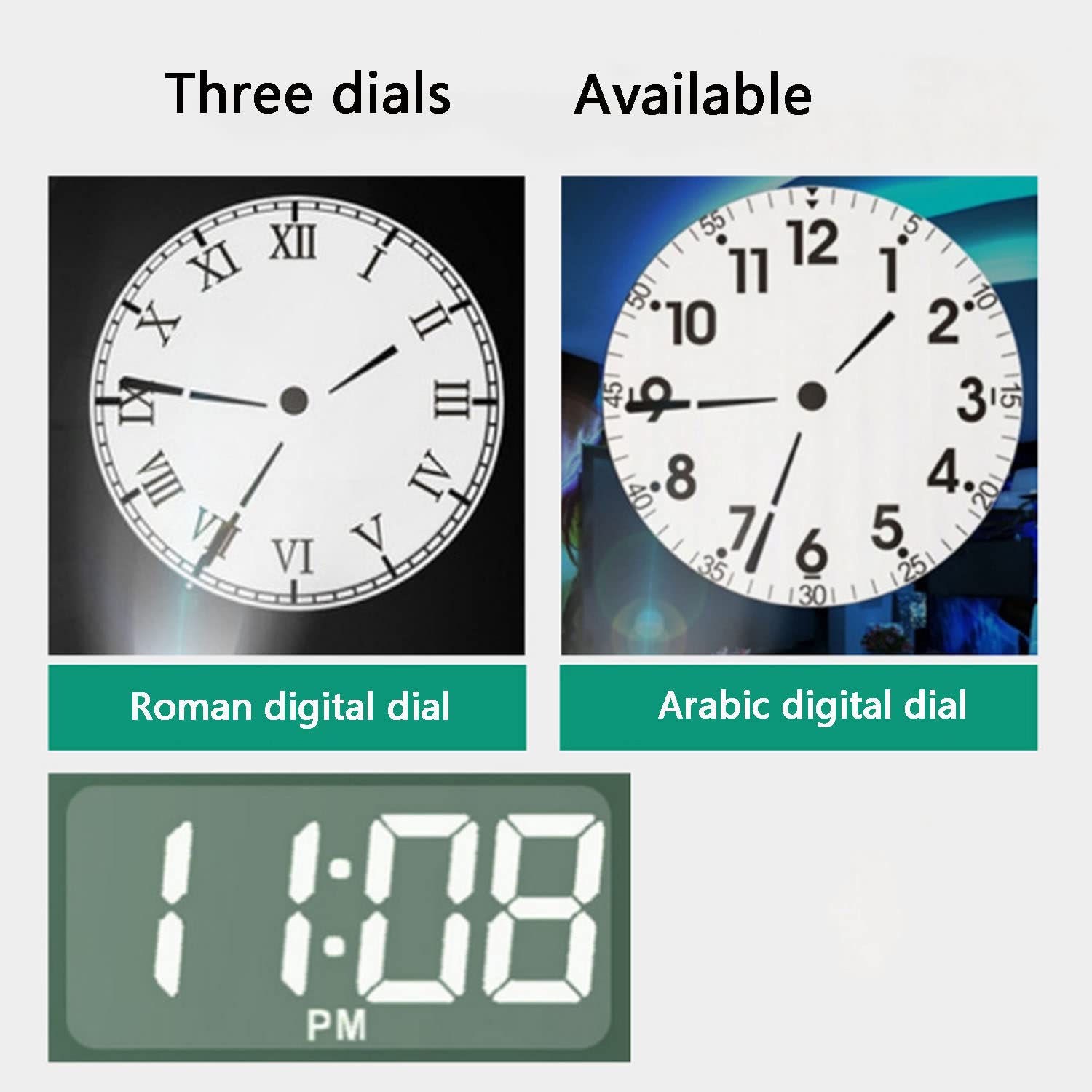 Amazon.com : ZXSYYDS LED Projection Clock, 180 ° Rotatable